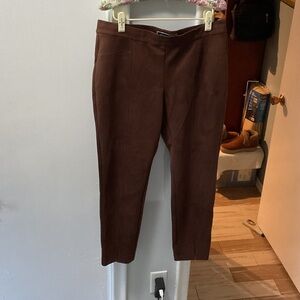 P379. Elegant Brown Faux Suede Women's Pants |12